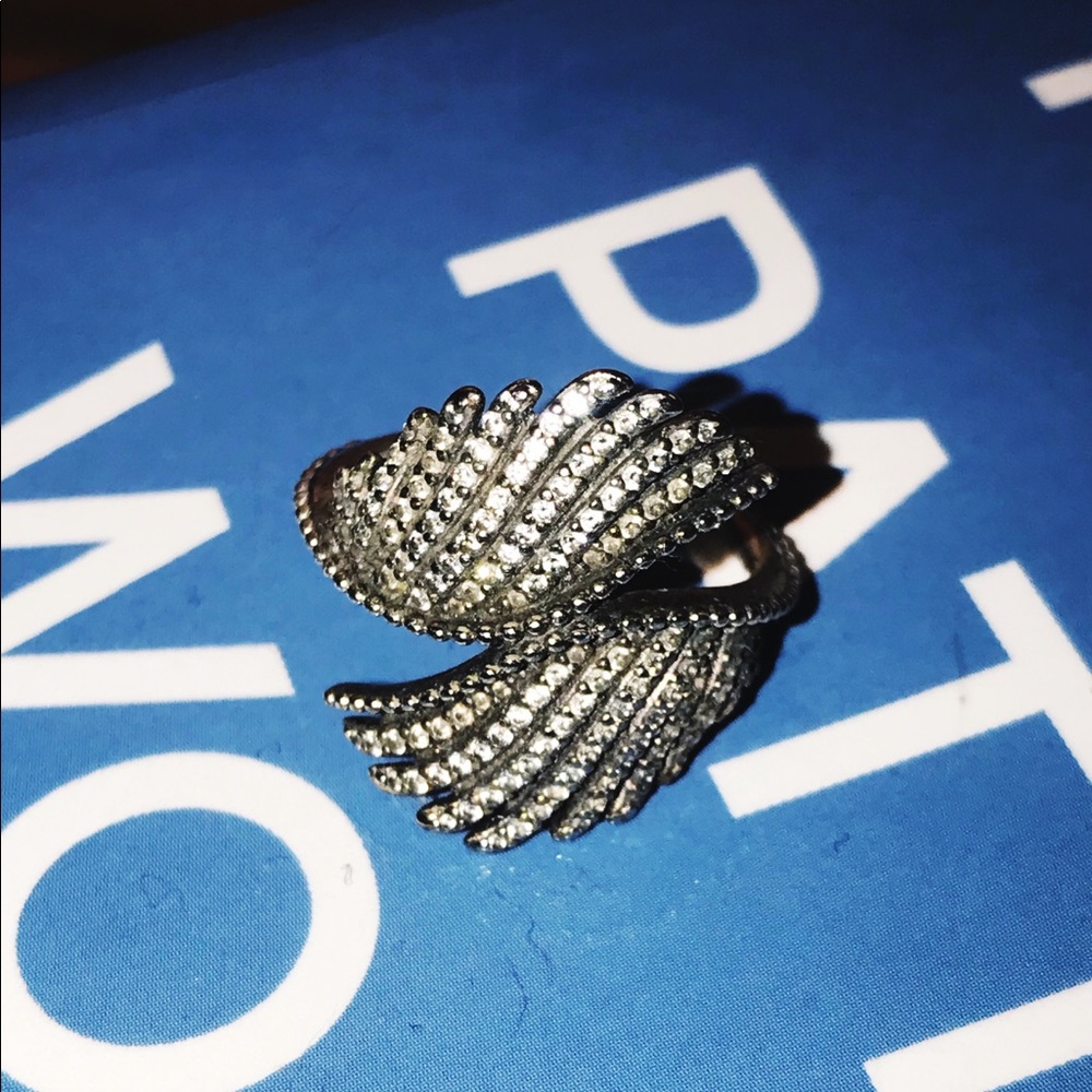 Pandora shimmering Phoenix feather statement ring